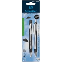 Długopis automatyczny SCHNEIDER Slider Rave, XB, 1szt., blister, biało-czarny
