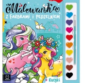 Malowanka z farbkami i pędzelkiem. Kucyki, Kolorowanki, Książeczki