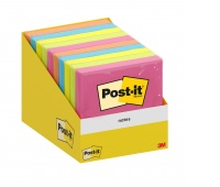 Karteczki samoprzylepne POST-IT, 76x76mm, 1x100 kart., mix kolorów, Bloczki samoprzylepne, Papier i etykiety