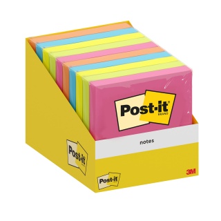 Karteczki samoprzylepne POST-IT, 76x76mm, 1x100 kart., mix kolorów, Bloczki samoprzylepne, Papier i etykiety