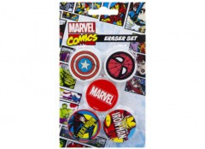ZESTAW 5 GUMEK SPIDER MAN NA BLISTRZE 1111, Gumki, Art. do pisania i korygowania