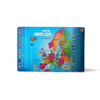 PLANSZA EDUKACYJNA MAPA EUROPY 55x36, Podkłady na biurko, Galanteria biurowa
