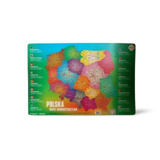 PLANSZA EDUKACYJNA MAPA POLSKI ADMINISTR.55x36, Podkłady na biurko, Galanteria biurowa