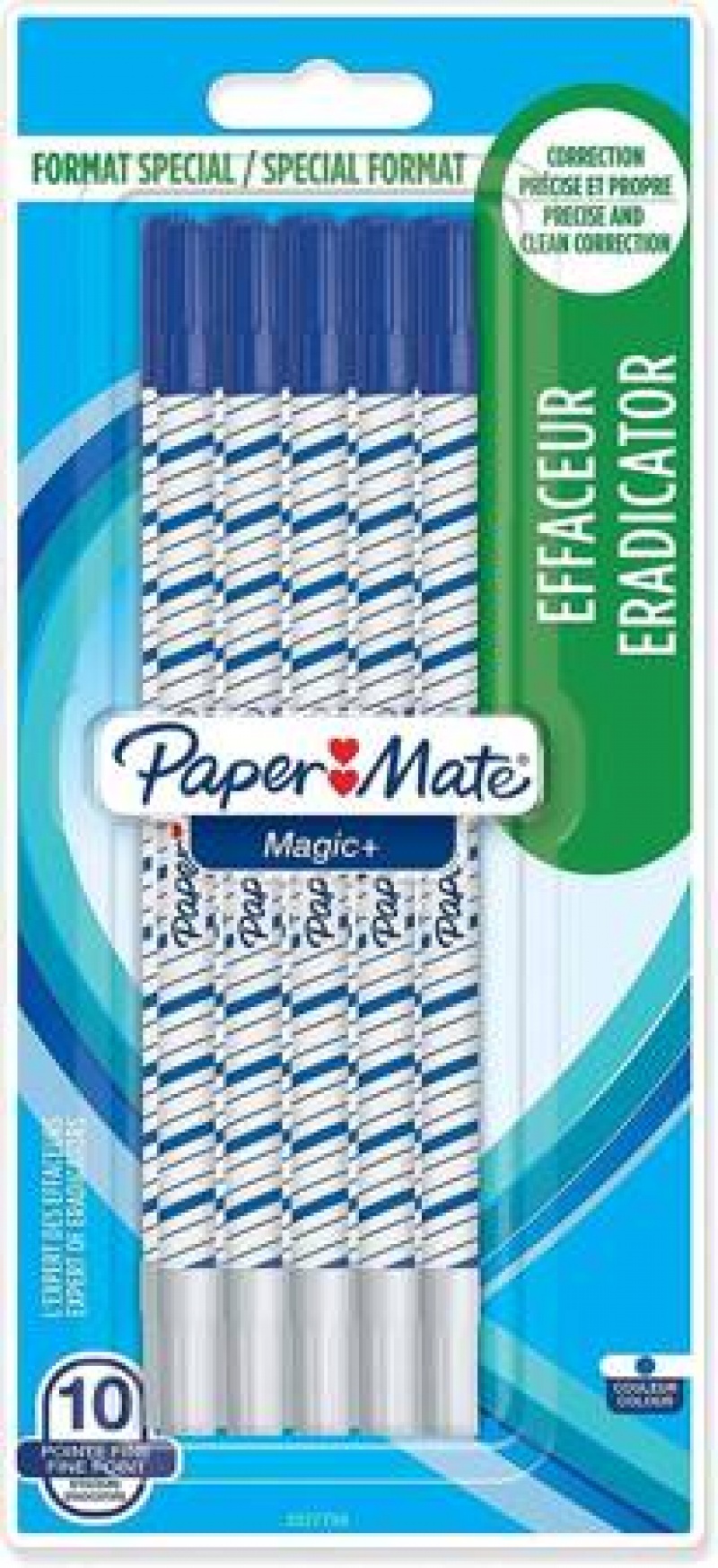 Wymazywacz Paper Mate Magic na blistrze 10szt, Korektory, Art. do pisania i korygowania