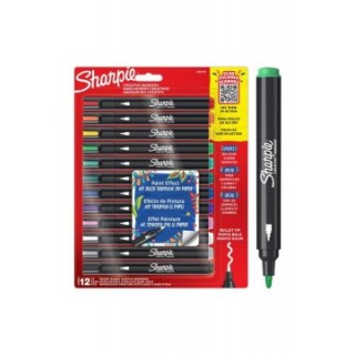 SHARPIE MARKERY AKRYLOWE KREATYWNE 12 kol, Markery olejowe i lakierowe, Art. do pisania i korygowania