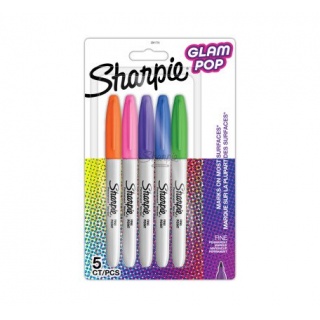 ZESTAW MARKERÓW PER. SHARPIE FINE GLAM POP 5 KOL., Markery permanentne, Art. do pisania i korygowania