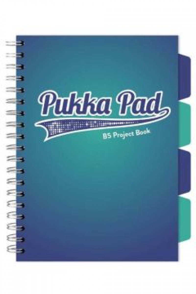 PUKKA PROJECT BOOK BLUE B5 100K.KRATKA MORSKI, Kołonotatniki, Zeszyty i bloki