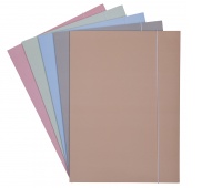 Folder with ruber band OFFICE PRODUCTS, Pastel soft touch, cardboard/ lacquer, A4, 320gsm, 3-ply, mix colours