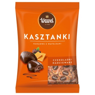 Cukierki Kasztanki WAWEL, kakaowe z wafelkami, 1kg, Czekoladki, Artykuły spożywcze