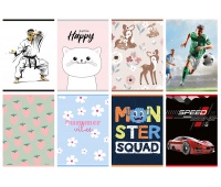 Zeszyt szkolny GIMBOO, A5, w kratkę, 32 kart., 70gsm, mix wzorów