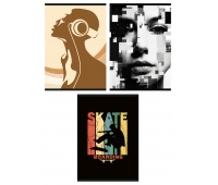 Zeszyt szkolny GIMBOO, A4, w kratkę, 60 kart., 70gsm, mix wzorów