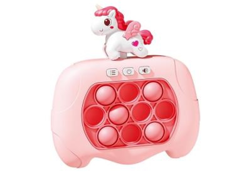 GRA SENSORYCZNA JEDNOROŻEC POP IT NA BAT. ŚW/DŹW, Zabawki