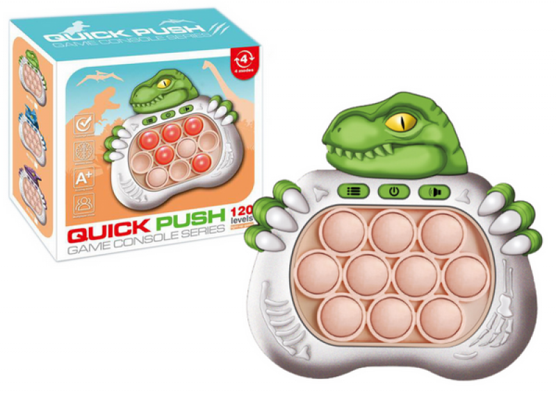 GRA SENSORYCZNA DINOZAUR POP IT NA BAT. ŚW/DŹW, Zabawki