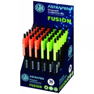 DŁUGOPIS AUT.TRÓJKĄTNY FUSION 0.6mm.ASTRA PEN, Długopisy automatyczne, Art. do pisania i korygowania