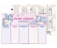 PLAN LEKCJI + TABLICZKA MNOŻENIA A5 UNICORN /25/, Okładki i dodatki, Zeszyty i bloki