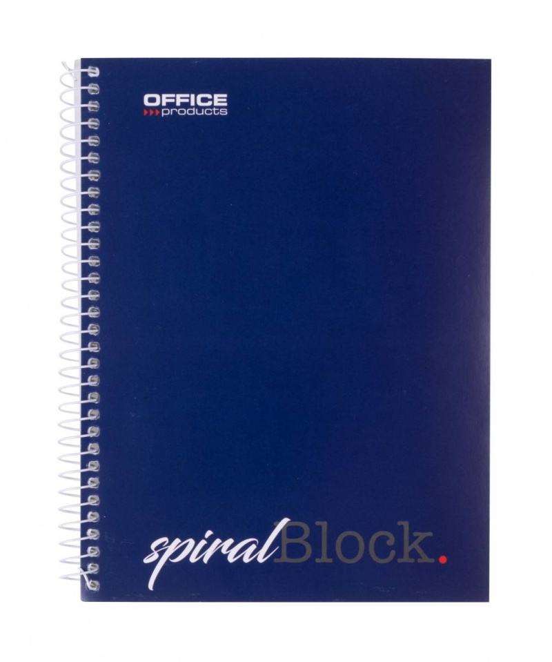 Kołonotatnik OFFICE PRODUCTS, A5, w linie, 80 kart., 70gsm, granatowy, Kołonotatniki, Zeszyty i bloki