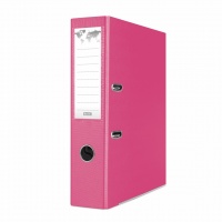 Binder BASIC-S, with rail, PP, A4/75, pink, Polypropylene binders, Document archiving