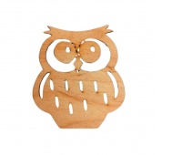 ZAWIESZKA SOWA DREWNIANA SCRAPKI 10CM., Drewno, sklejka, Art. kreatywne