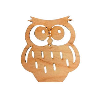 ZAWIESZKA SOWA DREWNIANA SCRAPKI 10CM., Drewno, sklejka, Art. kreatywne