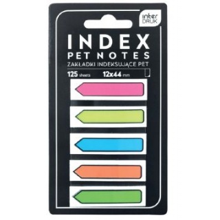 Zakładki indeks.12x44mm.144szt.PET Strzałki Neon, Zakładki indeksujące, Galanteria papiernicza