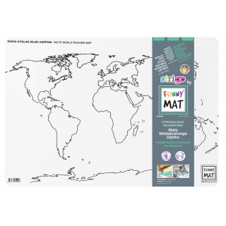 STRIGO FUNNY MAT WHITE MAPA ŚWIATA KONTYN.48x33,5, Kolorowanki, Książeczki