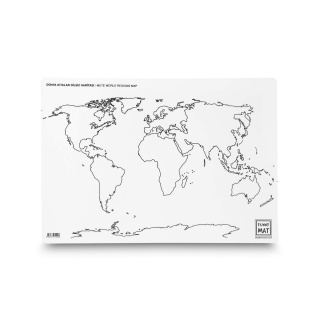 STRIGO FUNNY MAT WHITE MAPA ŚWIATA KONTYN.48x33,5, Kolorowanki, Książeczki