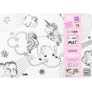 STRIGO FUNNY MAT TRANSPARENT UNICORN 48x33.5cm., Kolorowanki, Książeczki