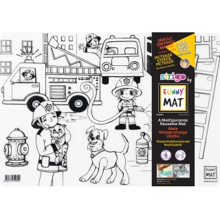 STRIGO FUNNY MAT TRANSPARENT STRAŻAK 48x33.5cm., Kolorowanki, Książeczki