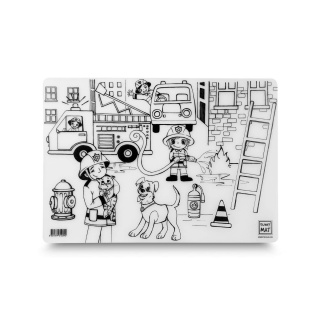 STRIGO FUNNY MAT TRANSPARENT STRAŻAK 48x33.5cm., Kolorowanki, Książeczki