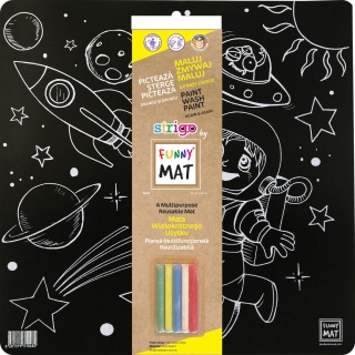 STRIGO FUNNY MAT BLACK SPACE 40x40cm.+KREDA, Kolorowanki, Książeczki