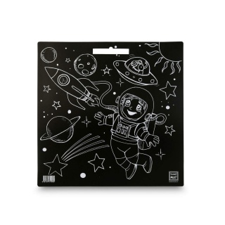 STRIGO FUNNY MAT BLACK SPACE 40x40cm.+KREDA, Kolorowanki, Książeczki