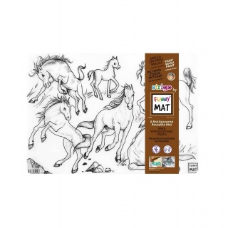STRIGO FUNNY MAT TRANSPARENT KONIE 48x33.5cm., Kolorowanki, Książeczki