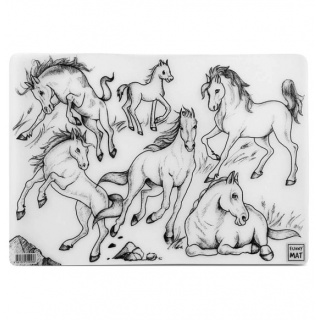 STRIGO FUNNY MAT TRANSPARENT KONIE 48x33.5cm., Kolorowanki, Książeczki