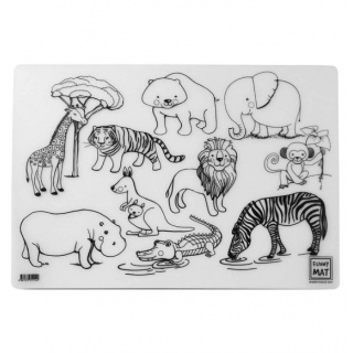 STRIGO FUNNY MAT TRANSPARENT ZWIERZ.DZIKIE 48x33,5, Kolorowanki, Książeczki
