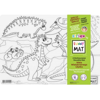 STRIGO FUNNY MAT TRANSPARENT DINOZAURY 25x35cm., Kolorowanki, Książeczki