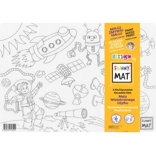 STRIGO FUNNY MAT TRANSPARENT SPACE 25x35cm., Kolorowanki, Książeczki