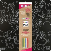 STRIGO FUNNY MAT BLACK UNICORNS 40x40cm.+KREDA, Kolorowanki, Książeczki
