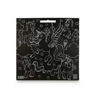 STRIGO FUNNY MAT BLACK UNICORNS 40x40cm.+KREDA, Kolorowanki, Książeczki