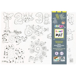 STRIGO FUNNY MAT WHITE LICZBY 48x33.5cm., Kolorowanki, Książeczki