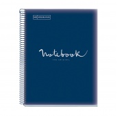 Spiral notebook MIQUELRIUS NB-1 Emotions, PP, A4, checkered, 80 sheets, 90g, navy blue