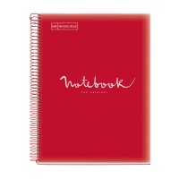 Spiral notebook MIQUELRIUS NB-1 Emotions, PP, A4, checkreed, 80 sheets, 90g, red