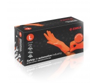 Rękawice nitrylowe bezpudrowe EMKA 7.0, 100 szt., rozmiar L, pomarańczowe, Rękawice, Ochrona indywidualna