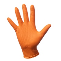 Rękawice nitrylowe bezpudrowe EMKA 7.0, 100 szt., rozmiar M, pomarańczowe, Rękawice, Ochrona indywidualna
