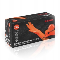 Rękawice nitrylowe bezpudrowe EMKA 7.0, 90 szt., rozmiar XXL, pomarańczowe, Rękawice, Ochrona indywidualna