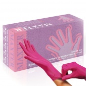 Powder-free nitrile gloves MAXTER, 100 pcs, size M, pink
