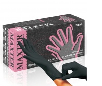 Powder-free nitrile gloves MAXTER, 100 pcs, size XS, black
