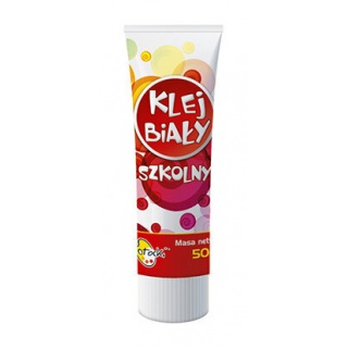 KLEJ SZKOLNY BIAŁY TUBA 50gr.SWEET COLOURS, Kleje, Galanteria biurowa