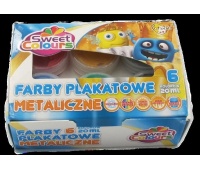 FARBY PLAKATOWE 6 KOL.20ML.METAL.SWEET COLOURS, Farby, Plastyka