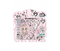 PAMIĘTNIK Z KŁ&Oacute;DKĄ 2W1 + ZESTAW PRZYBOR&Oacute;W BEST FR, Pamiętniki, Zeszyty i bloki