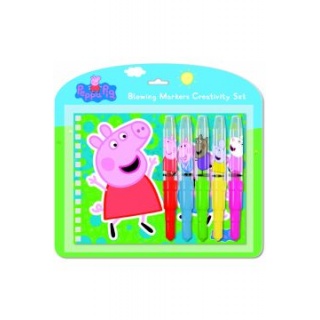 JM DMUCHANE MARKERY PEPPA ZESTAW 5 SZT. + NOTES, Zestawy kreatywne, Art. kreatywne